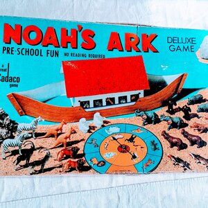 VTG 1971 Cadaco Deluxe Noah’s Ark Game Complete Set w/ Animals Spinner & Ark